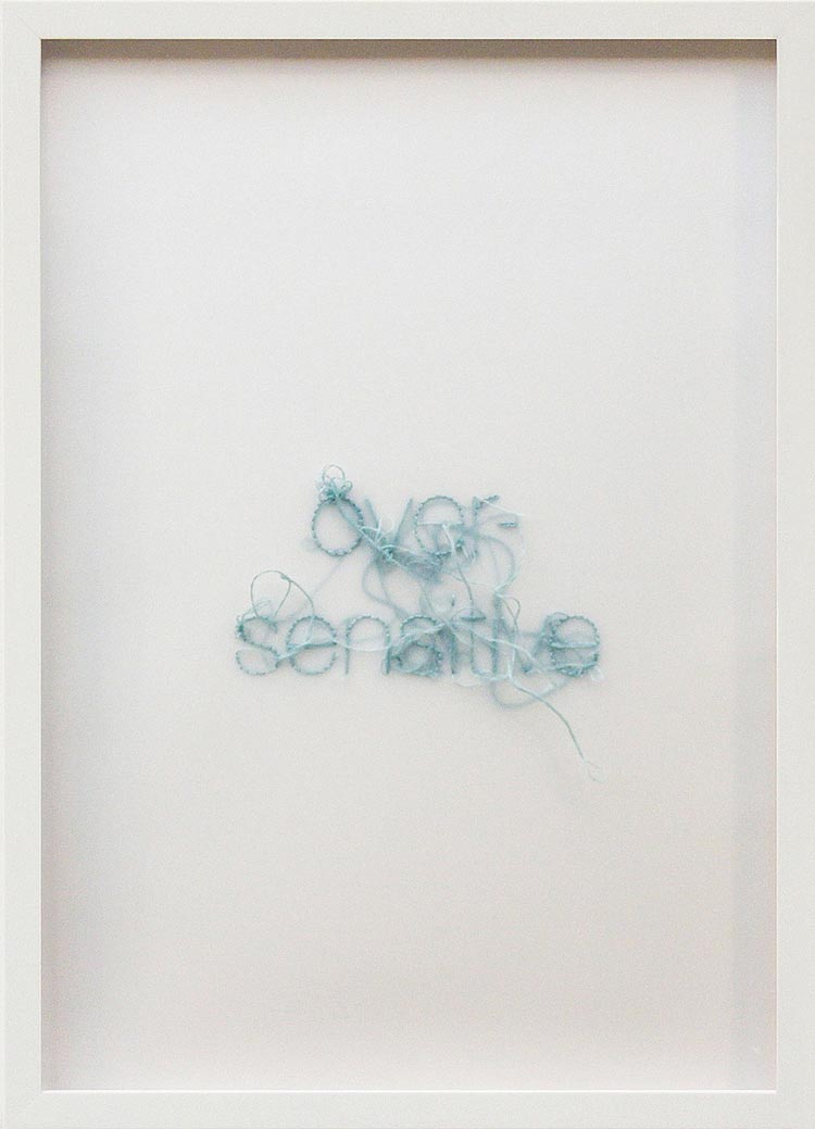 Sara Al Haddad, filling holes: over-sensitive; one day, 2012, embroidery on poleyster film paper, 44x32cm