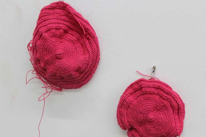 Sara Al Haddad, simple perplexes, 2012, crocheted thread and plaster, dimensions variable
