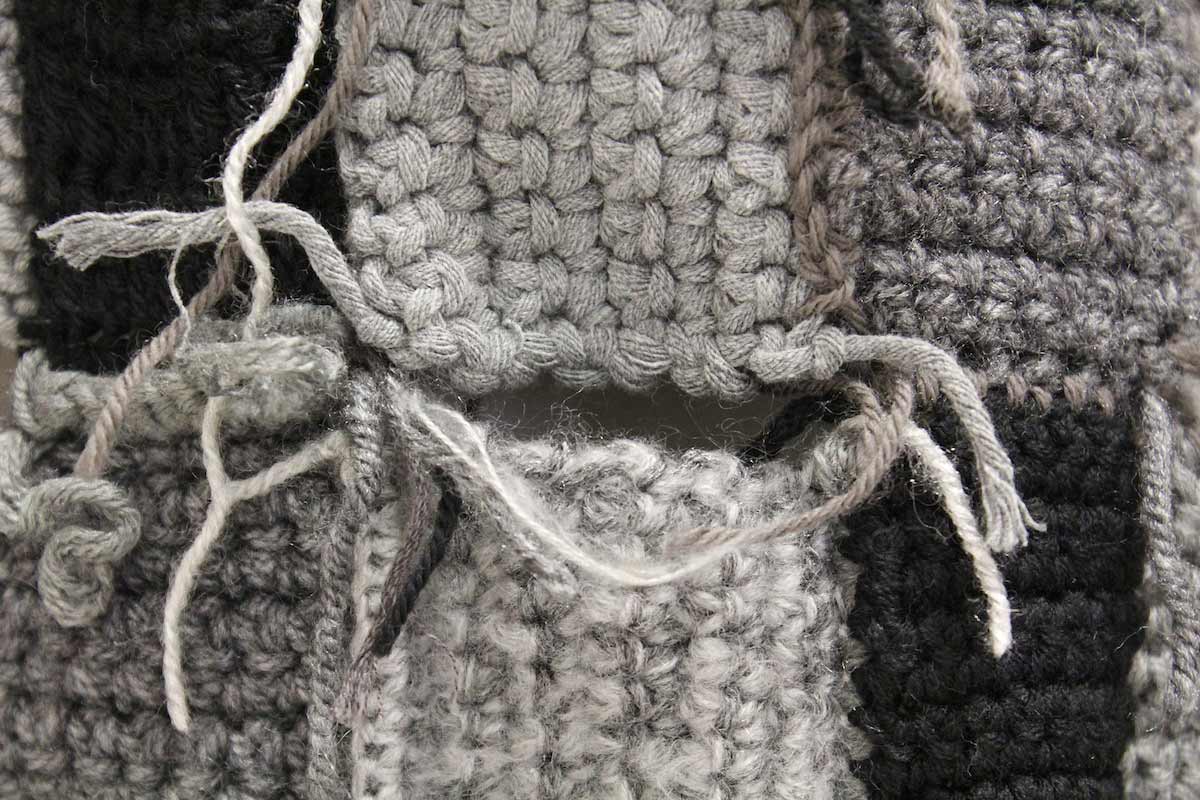 Sara Al Haddad, untitled, 2012, twig, crocheted and knitted yarn, 157x150cm