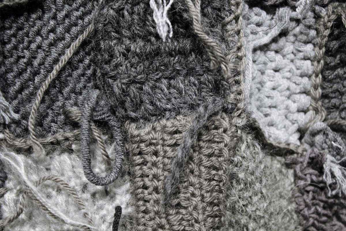 Sara Al Haddad, untitled, 2012, twig, crocheted and knitted yarn, 157x150cm