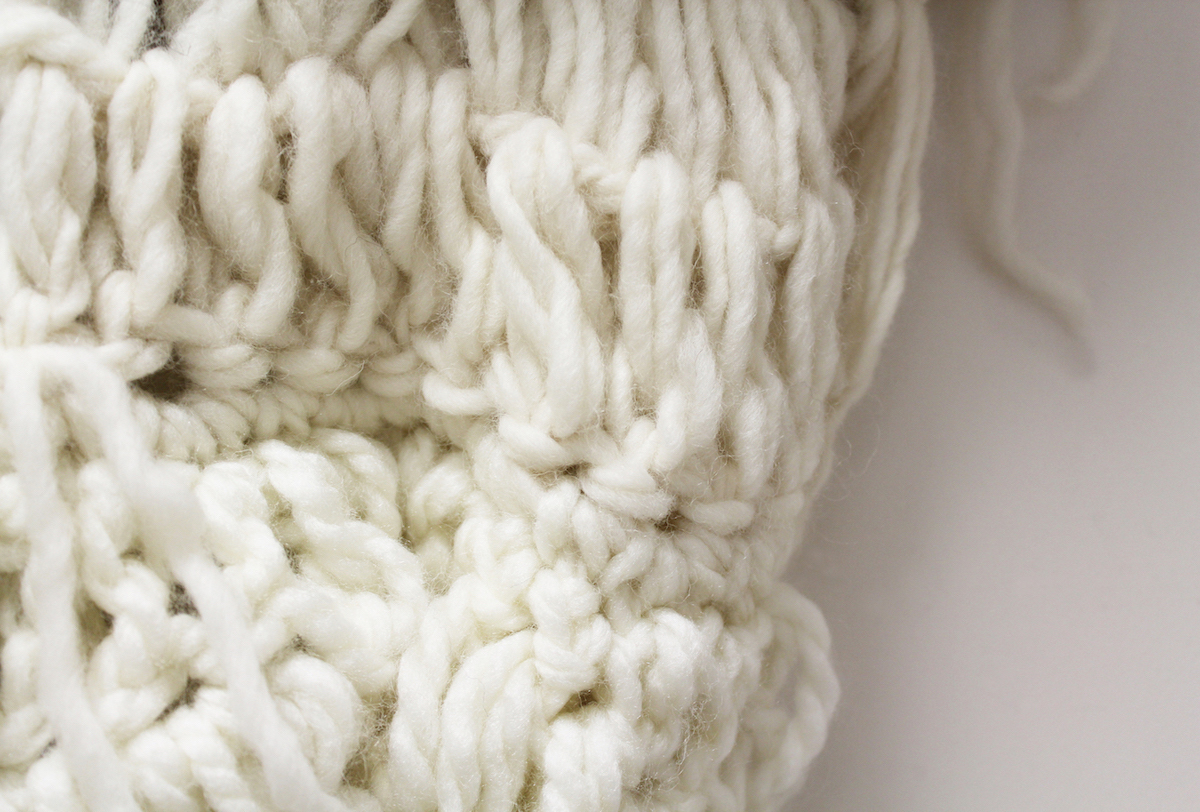 Sara Al Haddad, untitled, 2012, twig, crocheted and knitted yarn, 157x150cm