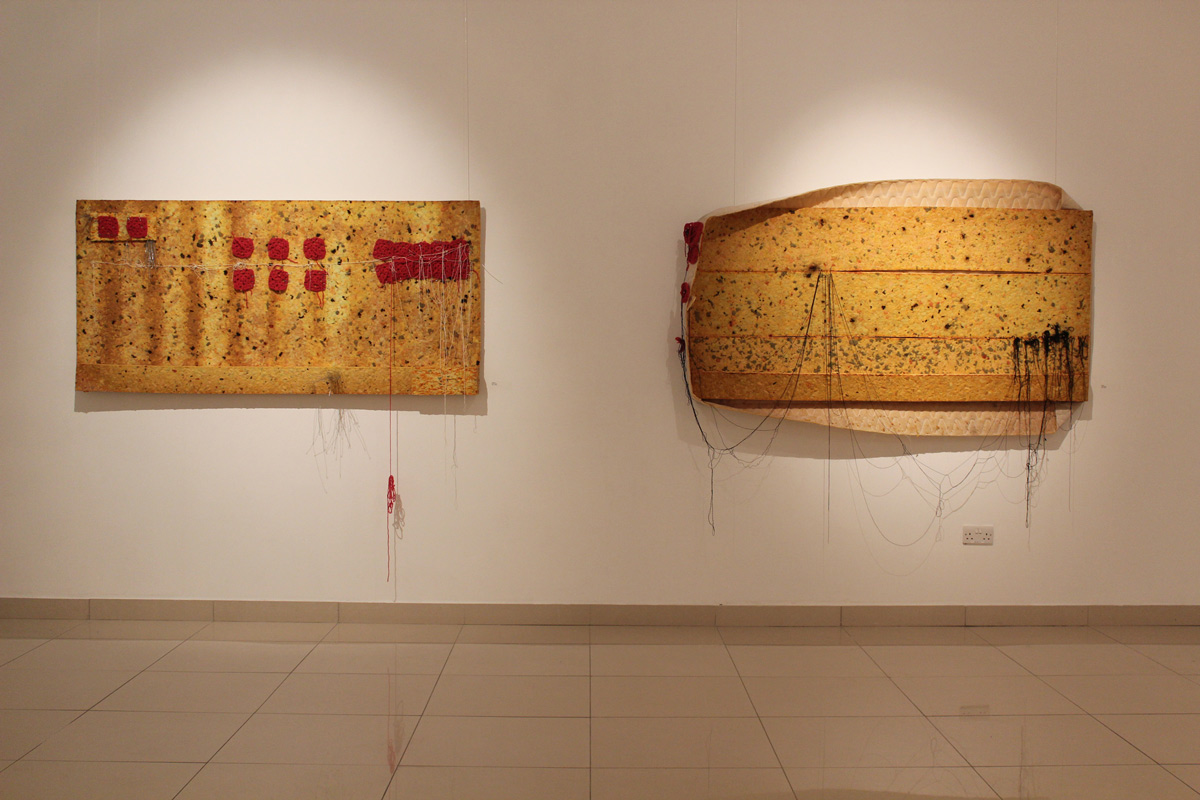 Sara Al Haddad, warmth and distortion, 2013, 190x125cm (each). SOLO: i know, i knew, at DUCTAC, Dubai
