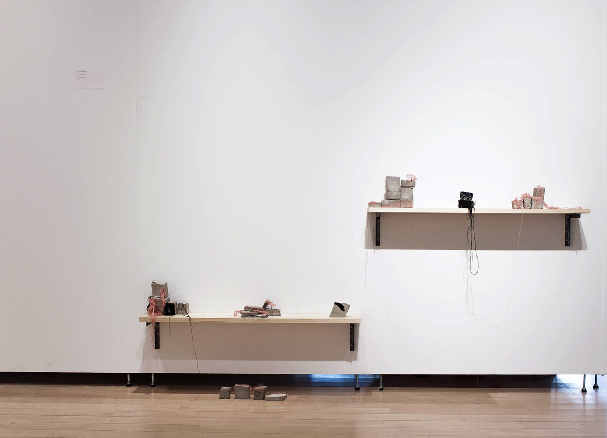 Sara Al Haddad/for self destruction (2014), installations at Rine<3 (2014), Sheila & Richard Riggs Gallery, Baltimore, Maryland, USA